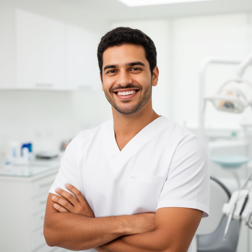 Dr. Samuel Cunha, cirurgião-dentista, no consultório da Voata
